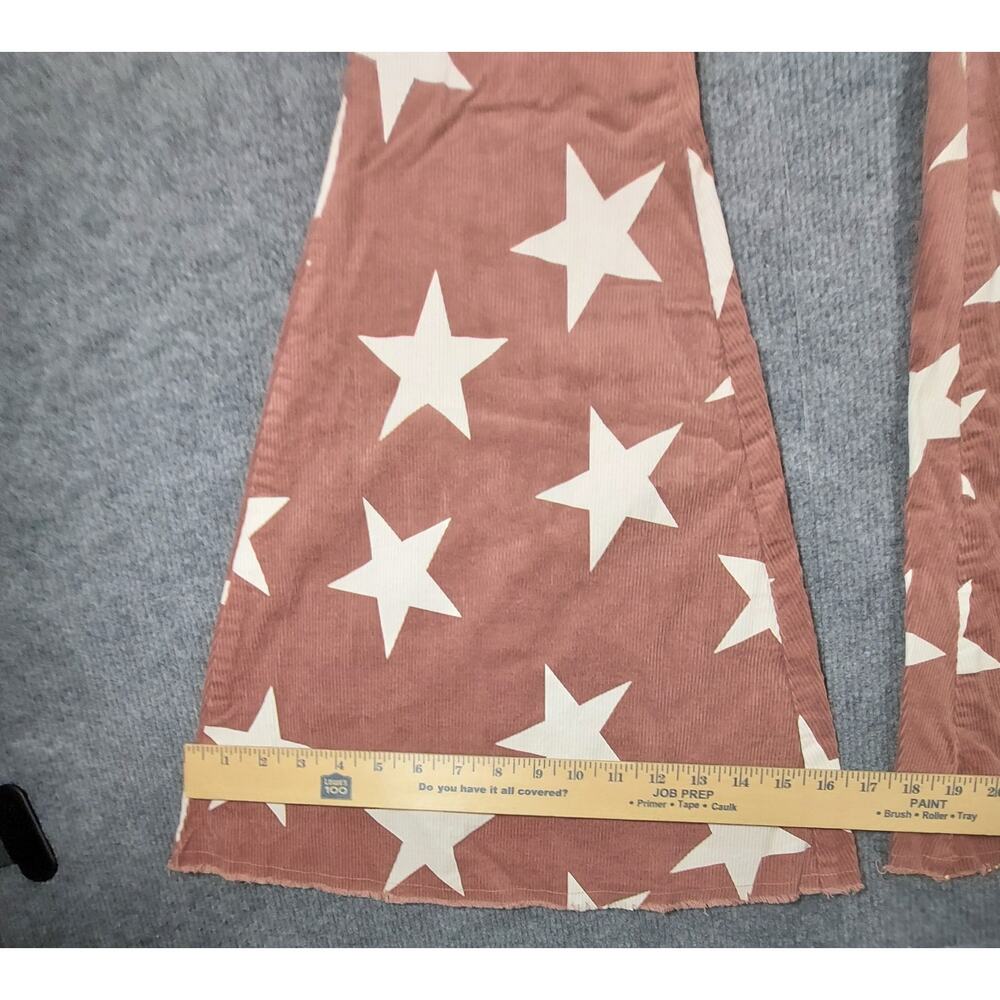 Altar'd State Star Print Corduroy Flare Pants Dusty Rose Mauve Bell Bottoms M - Picture 3 of 9